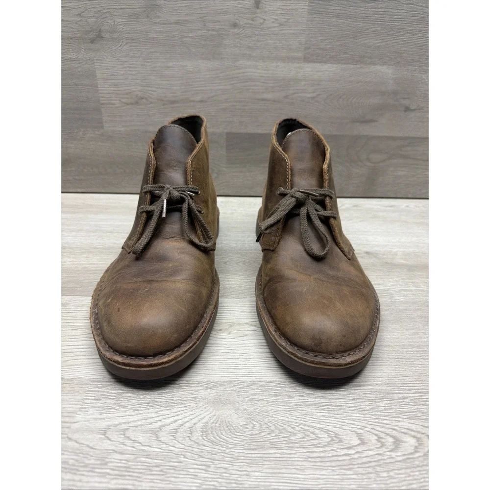 Clark's Men's Bushacre 2 Chukka Boots Size 10.5M Brown Leather Lace Up VERY NICE